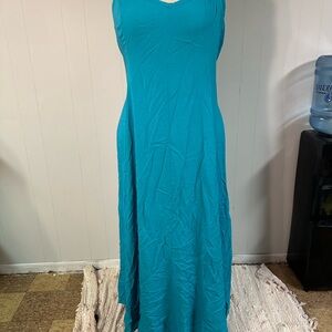 Elegant Teal Sleeveless Maxi Dress